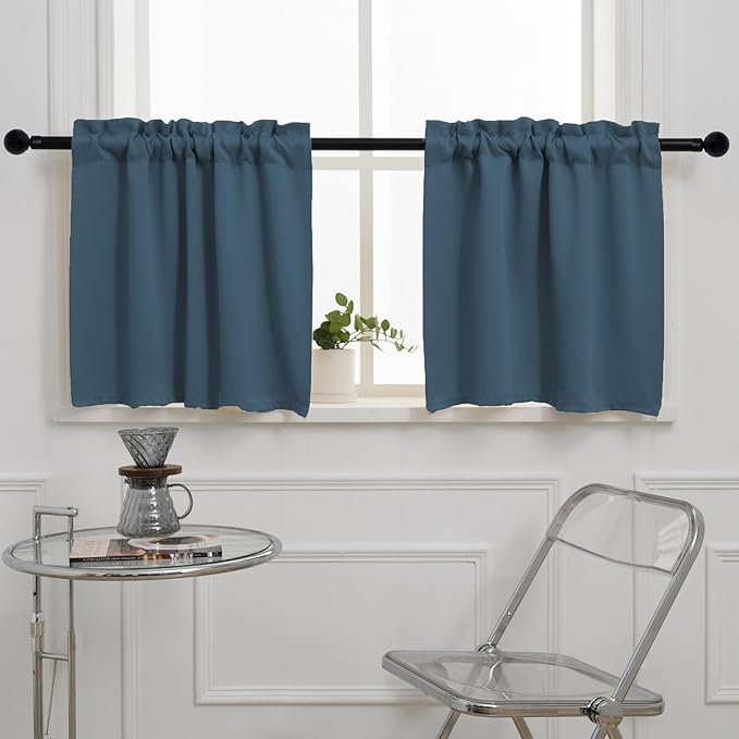 Pickluc Cafe Curtain 24 Inches Length, Rod Pocket Kitchen Curtain, Short by PICKLUC