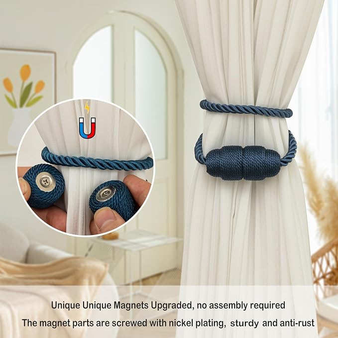 Magnetic Curtain Tiebacks Rope Curtain Tie Backs - Image 3