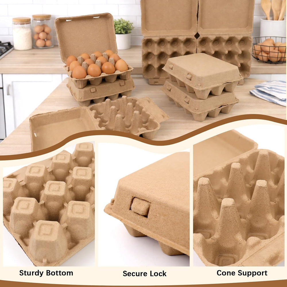 Egg Cartons 12 Count, 50 Pack Cardboard Egg Cartons Cheap Bulk, Reusable Pape...