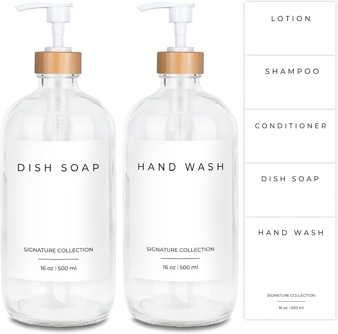 Emerson Glass Soap Dispenser Set - 16 Oz by Emerson+Essentials