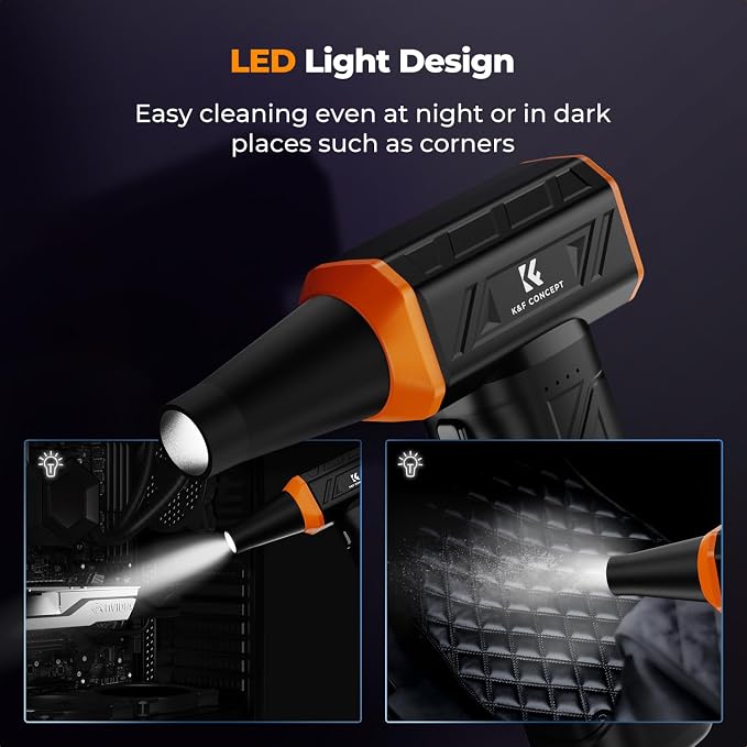 K&F CONCEPT Long-Lasting Compressed Air Duster, 8000mAh-150min Endurance| - Image 5