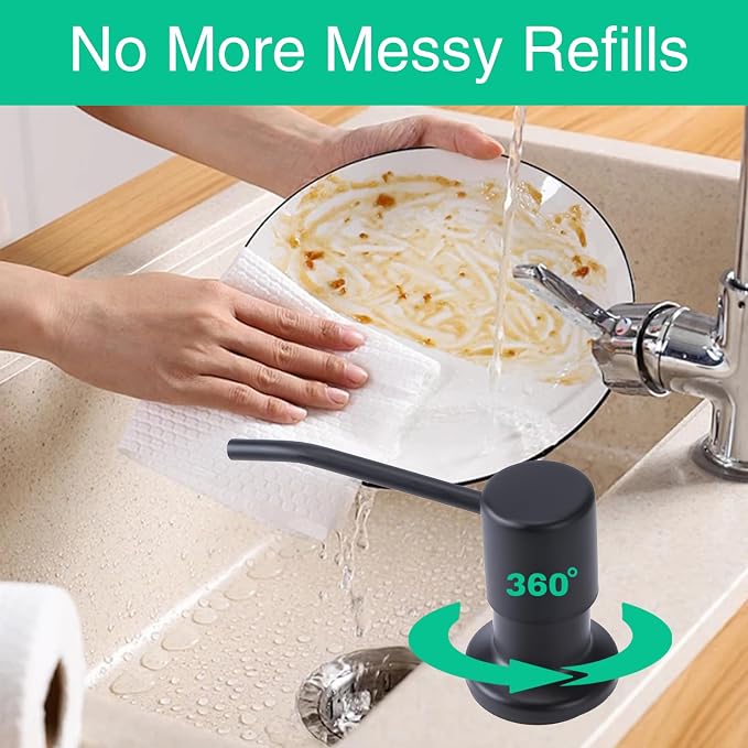 Soap Dispenser for Kitchen Sink, Built in Sink Soap Dispenser, Countertop Soap - Image 7