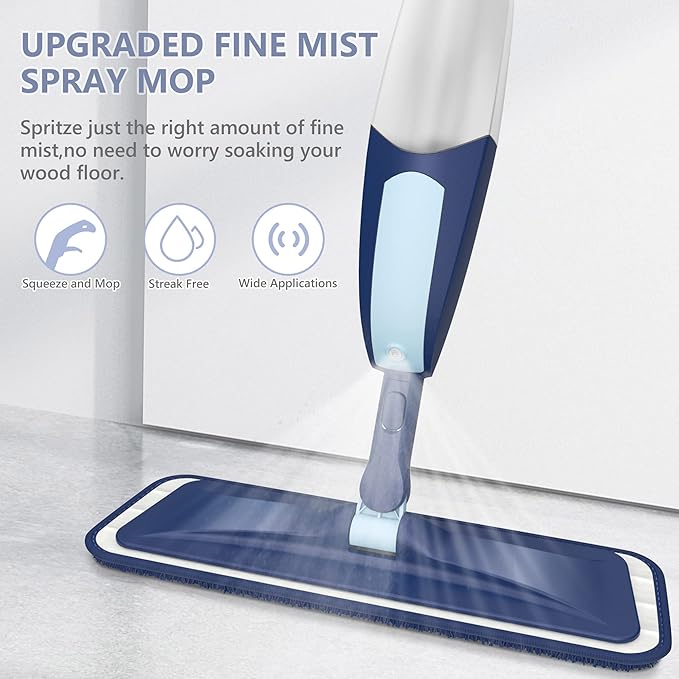 Spray Mops for Floor Cleaning, TRAV-ROUND Microfiber Wood Floor Mop - Image 2