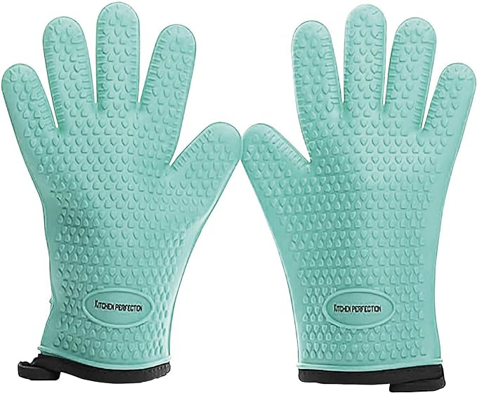 KITCHEN PERFECTION S Silicone Smoker Oven Gloves -Extreme Heat Resistant BBQ by Kitchenperfection
