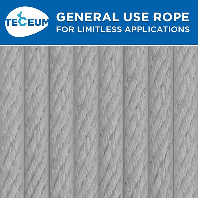 TECEUM Cotton Rope 3/16” – 50 FT – Strong All-Purpose Braided Rope – Natural - Image 9