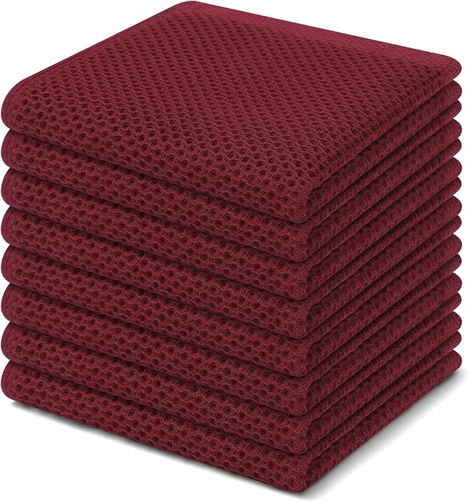 Homaxy 100% Cotton Waffle Weave Kitchen Dish Cloths, Ultra Soft Absorbent Quick by Homaxy