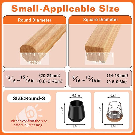 Chair Leg Floor Protectors Small 24Pcs, Silicone Chair Leg Protectors - Image 2