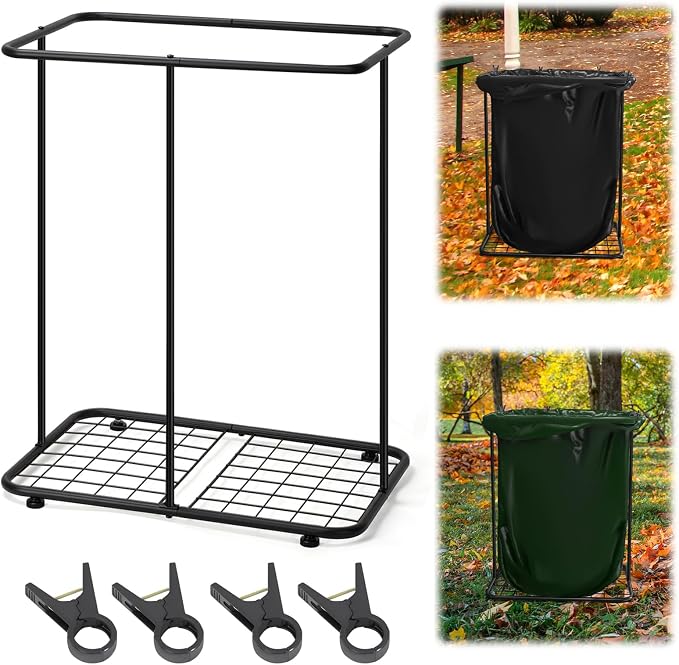 Vrisa Garden Trash Bag Holder Stand Outdoor Leaf Bag Holder Metal Wire Garbage by Vrisa