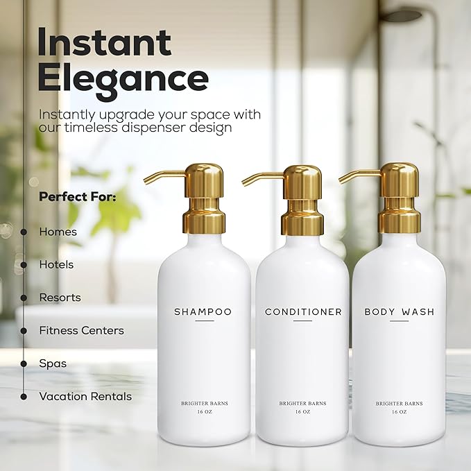 Luxury Shampoo and Conditioner Dispenser Set by Brighter Barns - Image 2