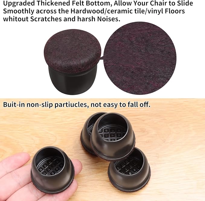Ezprotekt 24 Pcs Round Silicone Chair Leg Floor Protectors - Image 9