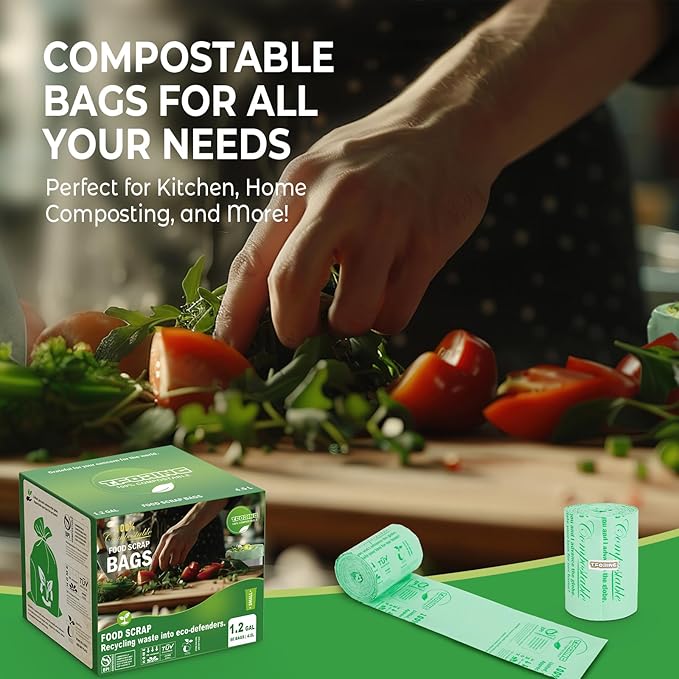 1.2 Gallon Compost Bags, 4.5 Liter, 0.8 Mil, Small Kitchen Food Scrap Waste Bags - Image 7