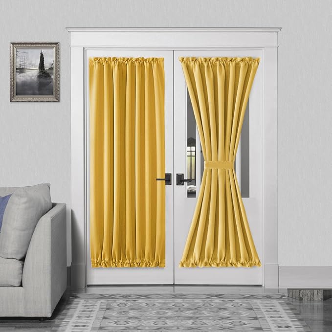 DWCN French Door Curtains – Rod Pocket Thermal Blackout Curtain by DWCN