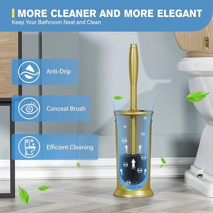 UPTRONIC Toilet Brush, Aluminum Alloy Toilet Brush and Holder Set - Image 6