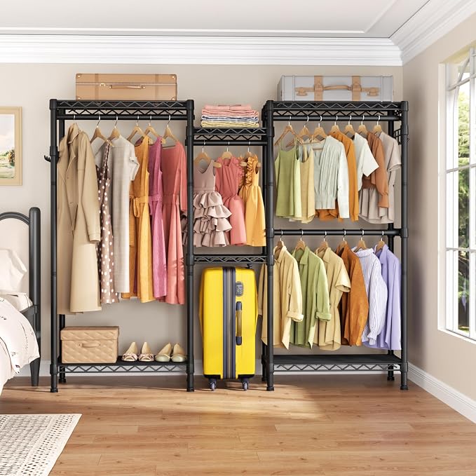 Heavy Duty Garment Rack Large Clothes Rack, Freestanding Closet Portable - Image 6