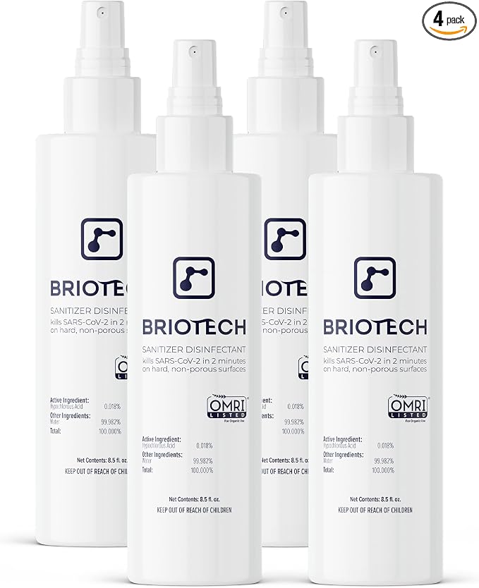 BRIOTECH Sanitizer Disinfectant Hypochlorous Spray, Kill 99.99% of Viruses & by BRIOTECHUSA