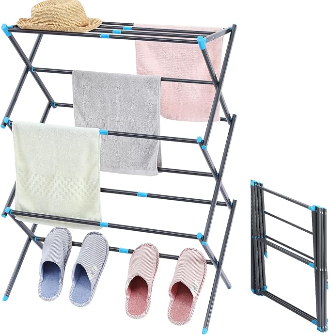 APEXCHASER Clothes Drying Rack, 3-Tier Laundry Drying Rack by APEXCHASER