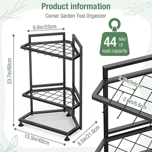 Garden Tool Organizer for Corner, Metal Yard Tool Organizer for Long-Handled - Image 2