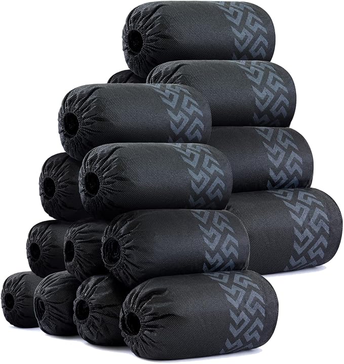 Non-Slip Shoe Covers Disposable, XL Large 200-Pack | Black Breathable Boot by Unknown