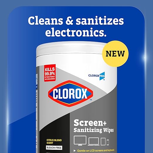 CloroxPro Clorox Screen+ Sanitizing Wipes, Bleach Free Cleaning Wipes, Citrus - Image 2