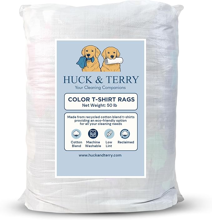 Huck & Terry Tshirt Bag of Rags Multicolored, Cotton Blend, Paint Cloth and - Image 3