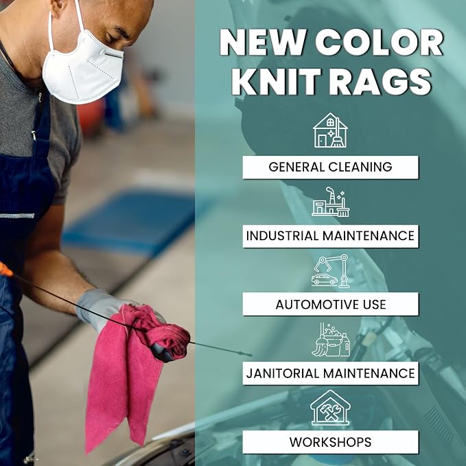 Premium Color Knit Cleaning Rags – Shop Rags Bulk - Image 3