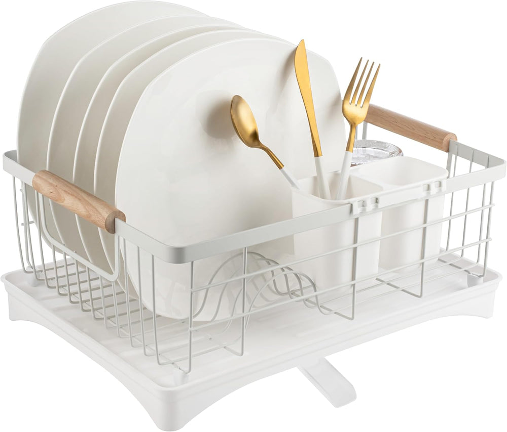 Dish Drainer Rack - Plate, Cutlery, Pots, and Pans Drying Rack for Kitchen wi...