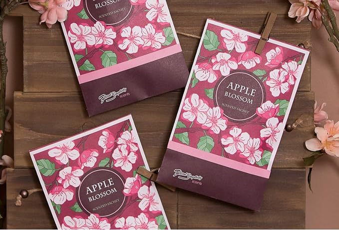 Floral Simplicity Apple Blossom Scented Sachets Pack of 3, Fall & Winter - Image 8