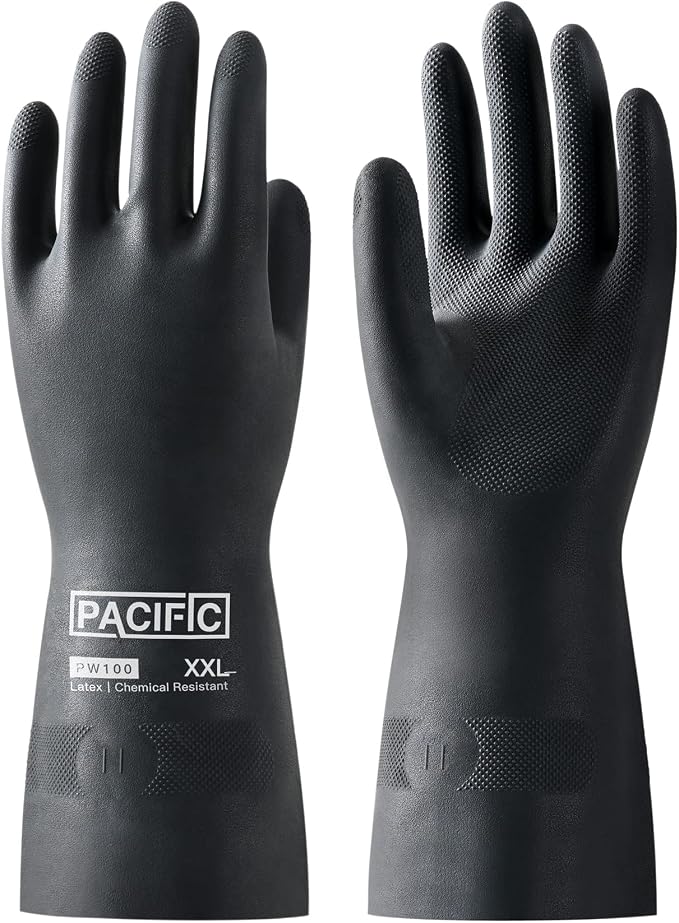 PACIFIC PPE Chemical Resistant Gloves, Heavy Duty Industrial Rubber Gloves by PACIFICPPE