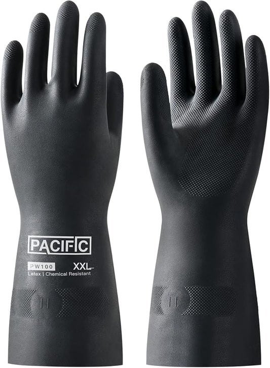 PACIFIC PPE Chemical Resistant Gloves, Heavy Duty Industrial Rubber Gloves by PACIFICPPE