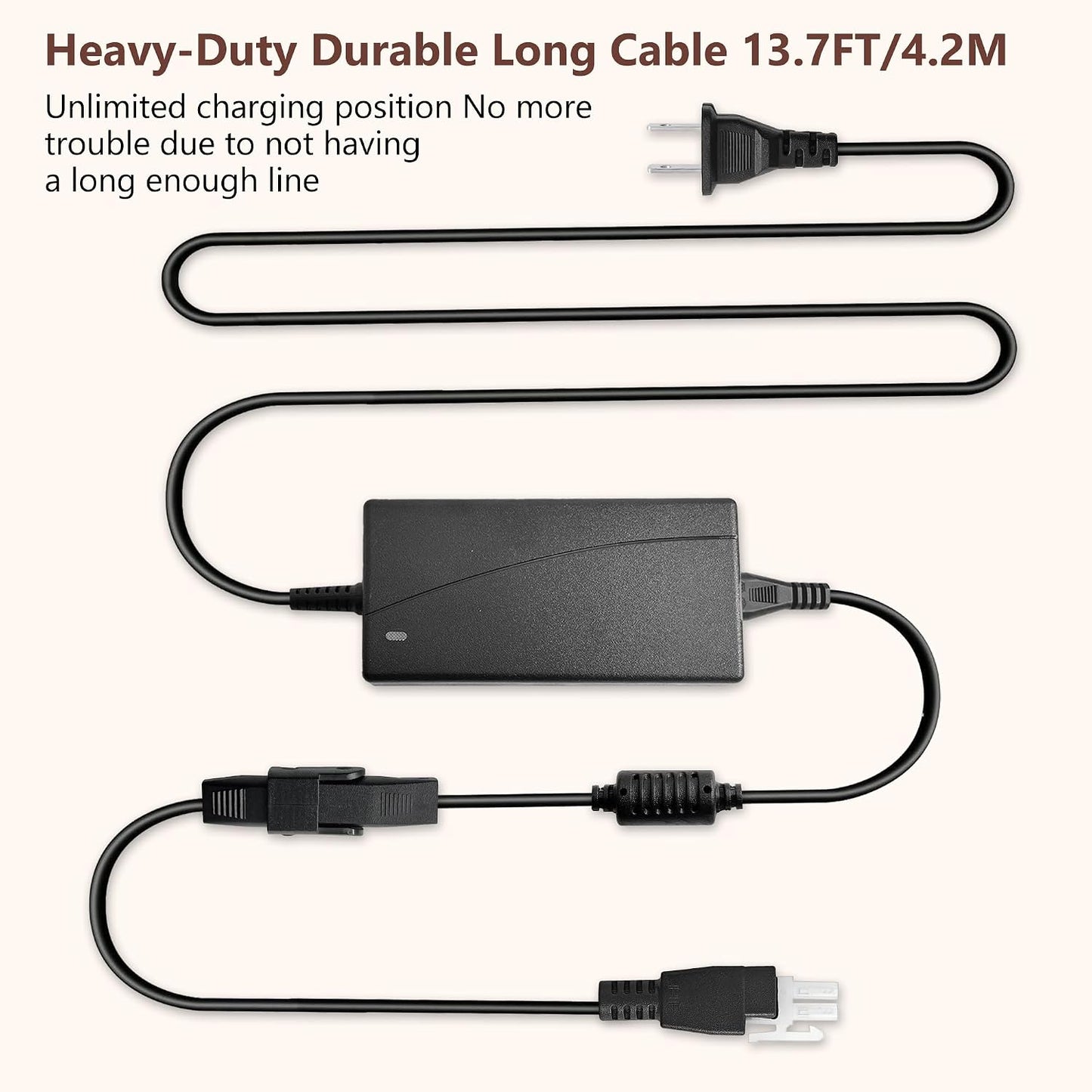 Adjustable Bed Parts Replacement Switching Power Supply, 29v Adjustable Bed Base Recliner Power Supply Compatible for Ergo, Extend, Sealy Ease, Electric Bed Replacement Parts, 13.7 FT Cord