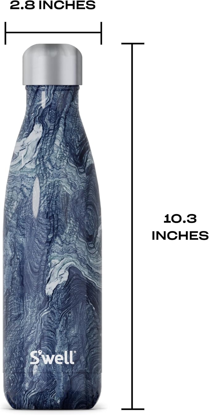 S'well Stainless Steel Water Bottle, Azurite Marble, Triple Layered Vacuum - Image 5