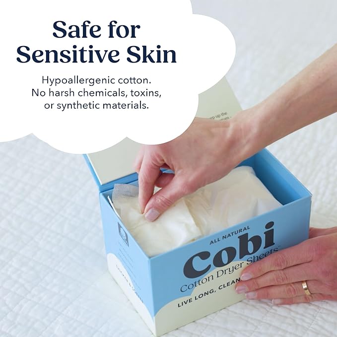 Cobi Biodegradable Non-Toxic Dryer Sheets – Naturally Scented Cotton Dryer - Image 4
