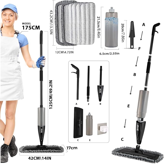 Microfiber Spray Mop for Floors Dry and Wet Mop - Image 7