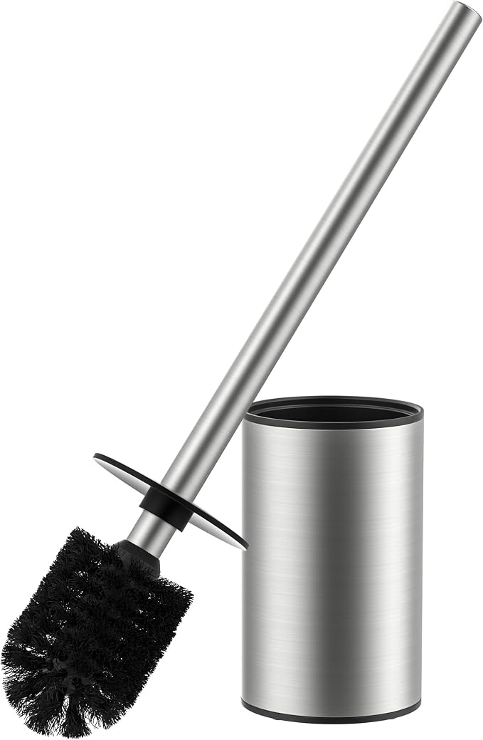 FORIOUS Toilet Brush and Holder Set, 304 Stainless Steel Heavy Duty Base and by FORIOUS