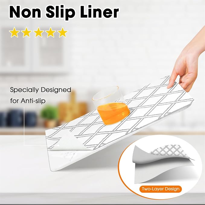 Drawer and Shelf Liner for Kitchen Cabinets Non-Adhesive Cabinet Liners for - Image 2