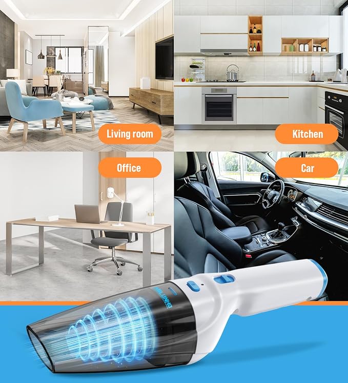 Powerful Handheld Vacuum Cordless, 9500PA Rechargeable Car Vacuum Portable - Image 6
