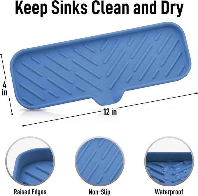 Zulay Kitchen Large Silicone Sponge Holder – Flexible Sink Organizer Tray - Image 4