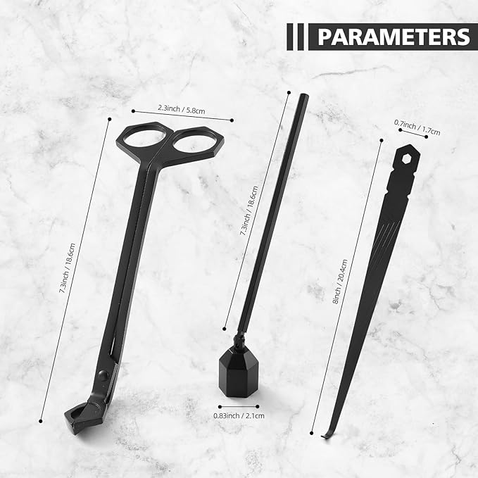 3-in-1 Candle Accessory Set, Wick Trimmer, Candle Snuffer, Wick Spoon, - Image 6