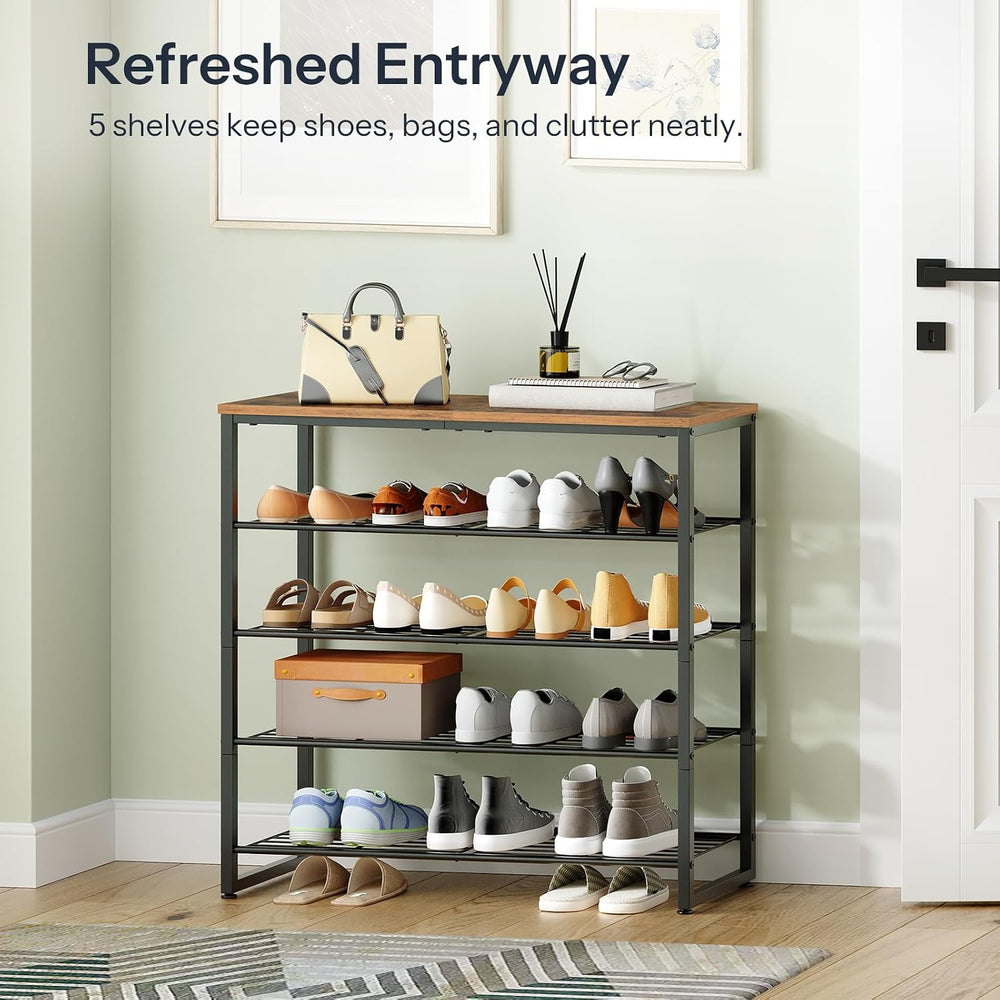 HOOBRO Shoe Rack, 5-Tier Narrow Shoe Organizer for Entryway, Holds 16-20 Pair...