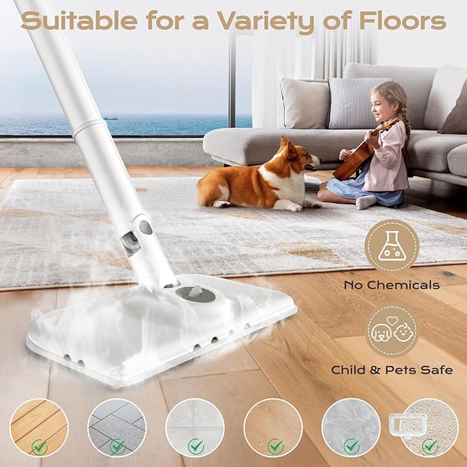 Steam Mop All-in-one for Floor Cleaning, Detachable Handheld Floor Steamer - Image 2