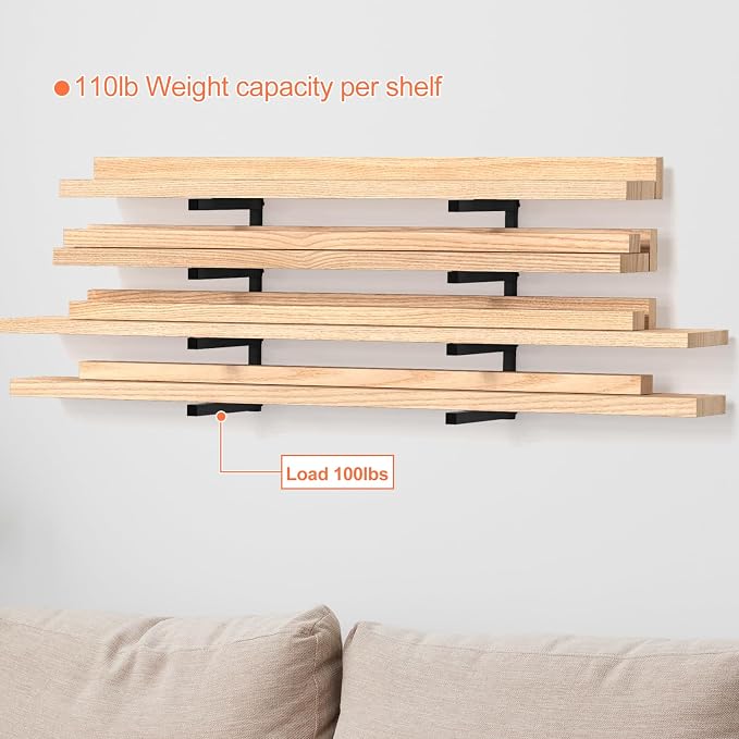 NANANARDOSO Wall Mount Wood Organizer and Lumber Storage, Heavy Duty Metal Shelf - Image 5