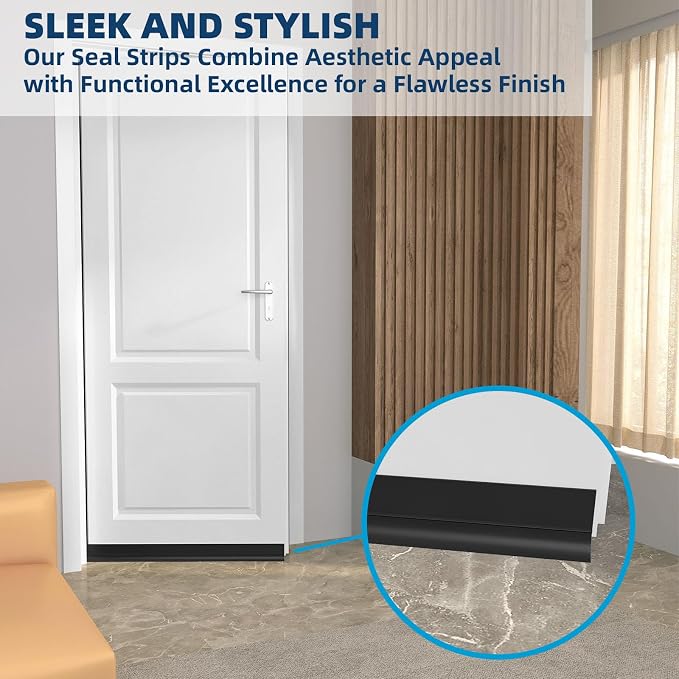 Heavy-Duty 20 ft x 3 in Weather Stripping, Extra Thick 2mm Door Draft Stopper - Image 7