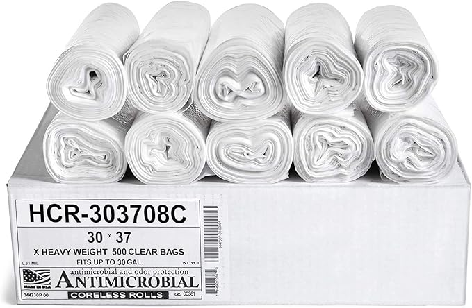 Aluf Plastics High Density Trash Bags, 30 Gallon, 8 Micron, by AlufPlastics