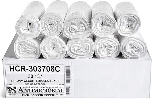 Aluf Plastics High Density Trash Bags, 30 Gallon, 8 Micron, by AlufPlastics