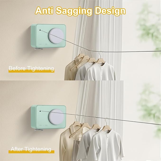 Retractable Clothesline Indoor/Outdoor, Anti-Sag - Image 2