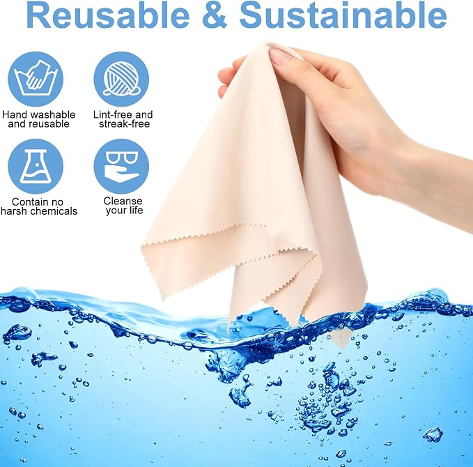 Frienda 12 Pack Large Microfiber Glass Cleaning Cloths 12 x 12 Inch Oversized - Image 3