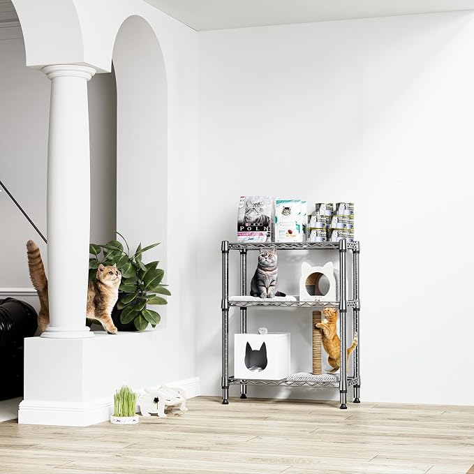 750 lbs 3 Tier Shelf Metal Storage Shelves Wire Rack Closet Organizers - Image 2