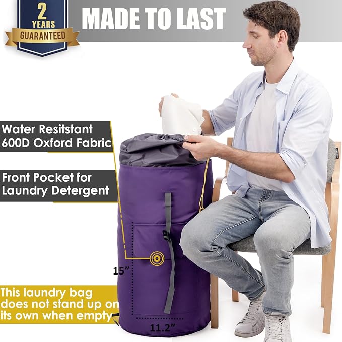 College Laundry Bag Extra Large Heavy Duty, Dorm Laundry Bag - Image 2