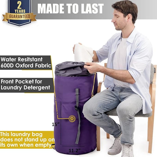 College Laundry Bag Extra Large Heavy Duty, Dorm Laundry Bag - Image 2