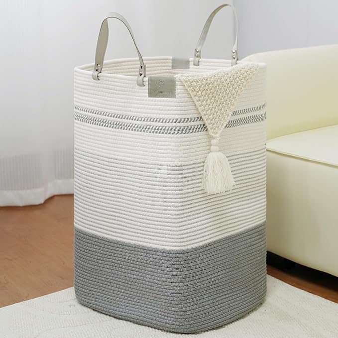 danpinera 100L Nursery Hamper, Tall Woven Laundry Basket by danpinera